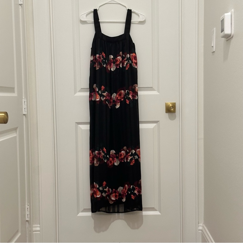 Floral Black Midi Dress